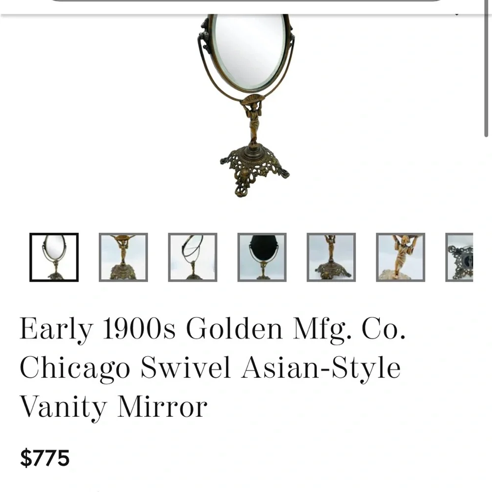 RARE Early 1900s Antique Art Nouveau Vanity Mirror - Stunning Home/Bath Decor